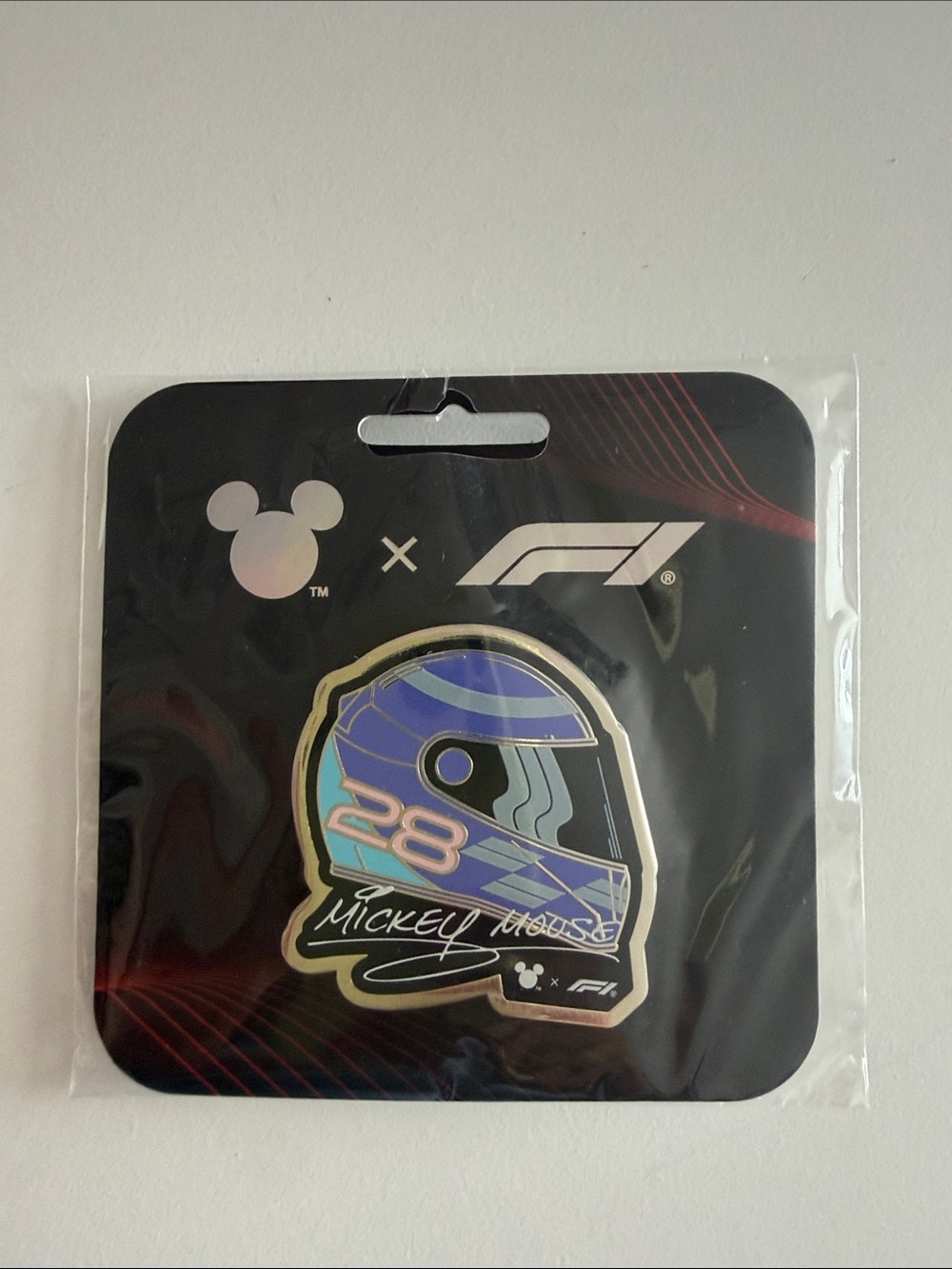 Mickey x F1 Enamel Helmet Pin - official Disney